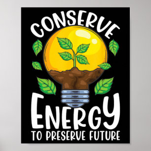 Energielampboomstructuur groene omgeving behouden poster