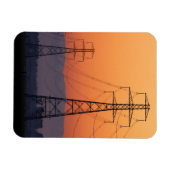 Energiemasten bij zonsondergang magneet (Horizontaal)