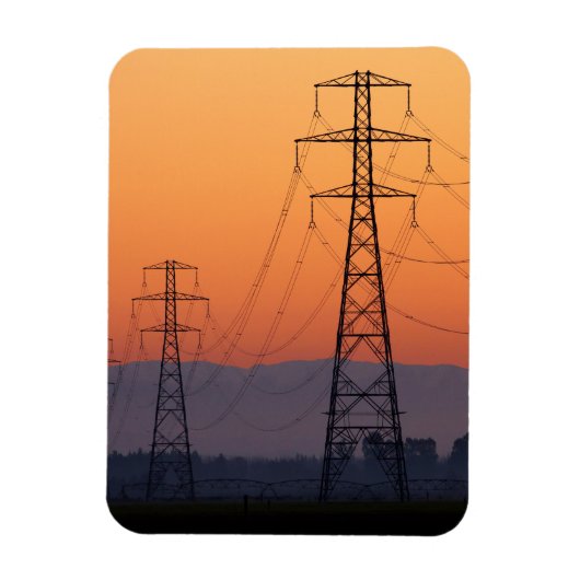 Energiemasten bij zonsondergang magneet (Verticaal)