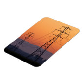 Energiemasten bij zonsondergang magneet (Linkerzijde)