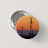 Energiemasten bij zonsondergang ronde button 3,2 cm (Voorkant /achterkant)