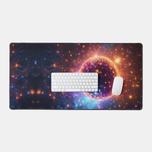 energiemolecuulontwerp in de hyperruimte bureaumat (Keyboard & Muis)