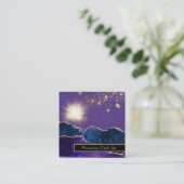 *~* Energieramp met Paars goud van Agate Light Vierkante Visitekaartje (Staand voorkant)