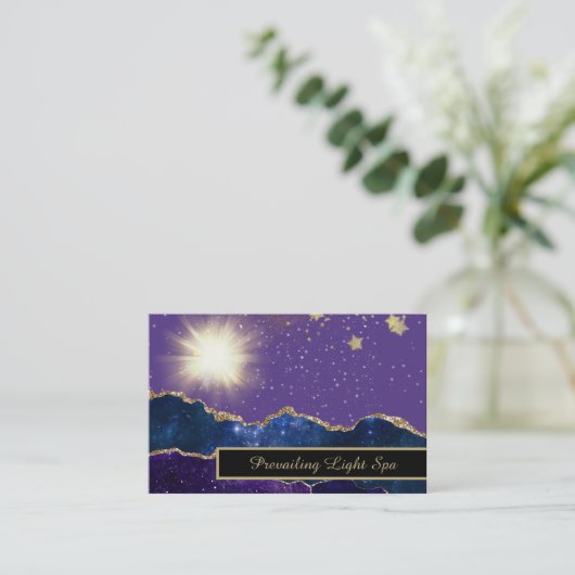*~* Energieramp van licht Paars goudgeweer Visitekaartje (Staand voorkant)