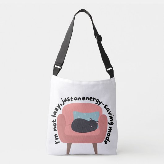 Energiespaarstand Cat Design - Gezellig & Relatabl Crossbody Tas (Voorkant)