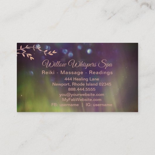 *~* Energiesubbels Noordelijke Lichten Wilde Tak Visitekaartje (Achterkant)