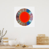 Energievloeistof: golfcirkels kleurig poster (Keuken)