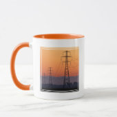 Energiezuilen bij zonsondergang mok (Links)