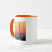 Energiezuilen bij zonsondergang mok (Voorkant links)