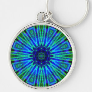 Energize Blue Green Geometric Star Sleutelhanger