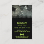 Energize Merk Lime Green & Black Personal Trainer Visitekaartje (Achterkant)