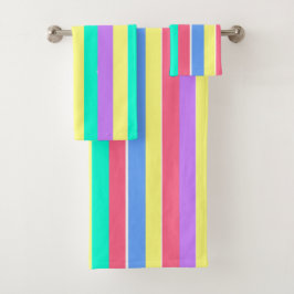 Energizing Spring Pastel Stripes Bad Handdoek