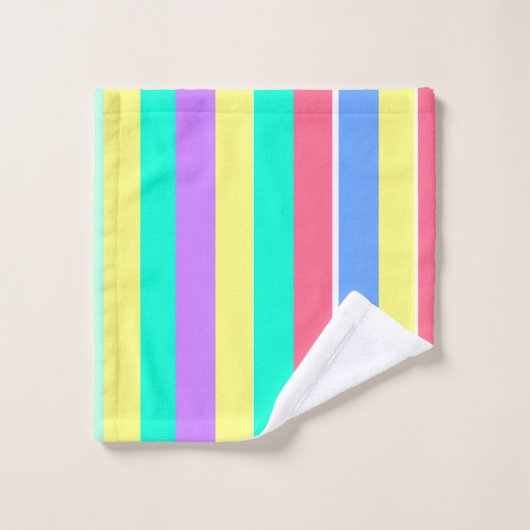 Energizing Spring Pastel Stripes Bad Handdoek (Wasdoekje)