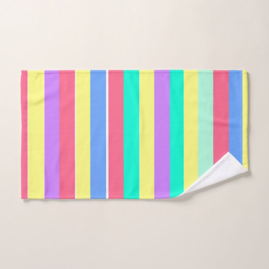 Energizing Spring Pastel Stripes Bad Handdoek (Handdoek)