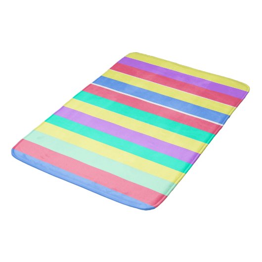 Energizing Spring Pastel Stripes Badmat (Gekanteld)