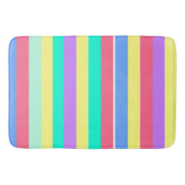 Energizing Spring Pastel Stripes Badmat