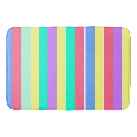 Energizing Spring Pastel Stripes Badmat (Voorkant)