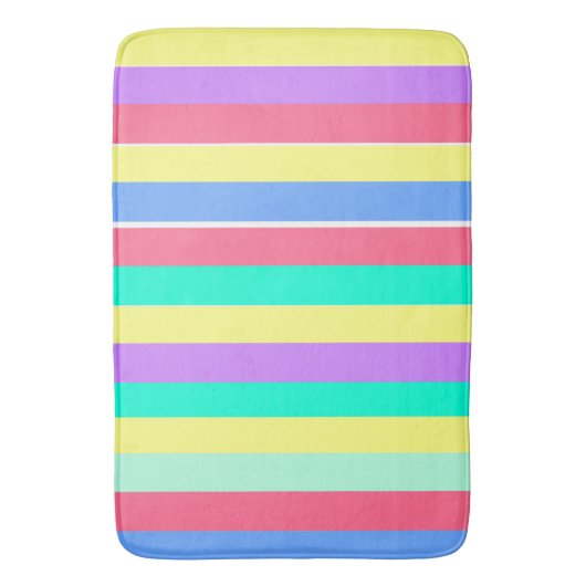 Energizing Spring Pastel Stripes Badmat (Voorkant Verticaal)