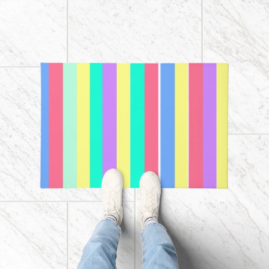 Energizing Spring Pastel Stripes Deurmat (Binnen)