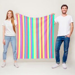 Energizing Spring Pastel Stripes Fleece Deken