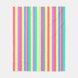 Energizing Spring Pastel Stripes Fleece Deken