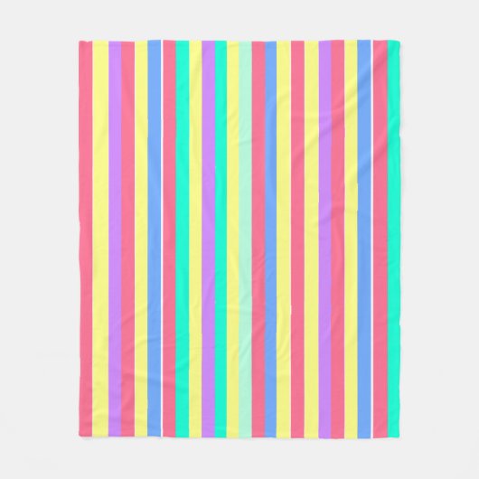 Energizing Spring Pastel Stripes Fleece Deken (Voorkant)