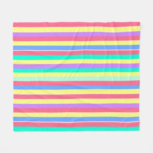 Energizing Spring Pastel Stripes Fleece Deken (Voorkant (Horizontaal))