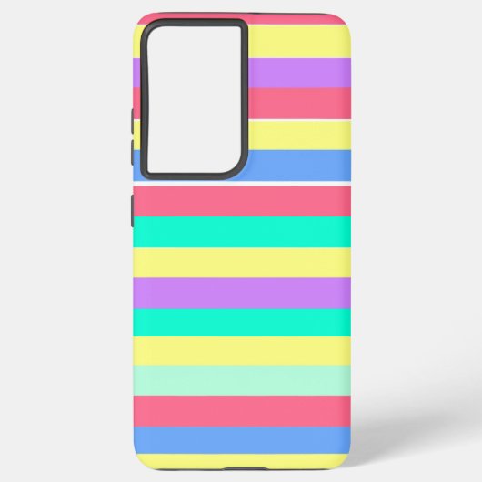Energizing Spring Pastel Stripes Samsung Galaxy Hoesje (Achterkant)
