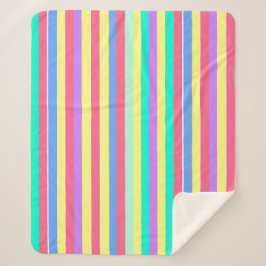 Energizing Spring Pastel Stripes Sherpa Deken