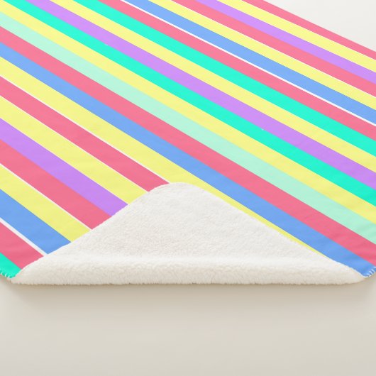 Energizing Spring Pastel Stripes Sherpa Deken (3/4)