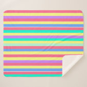Energizing Spring Pastel Stripes Sherpa Deken (Voorkant (horizontaal))