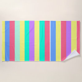 Energizing Spring Pastel Stripes Strandlaken
