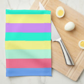 Energizing Spring Pastel Stripes Theedoek (Quarter Fold)