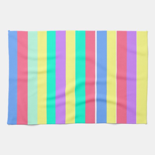 Energizing Spring Pastel Stripes Theedoek (Horizontaal)