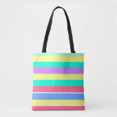 Energizing Spring Pastel Stripes Tote Bag (Voorkant)