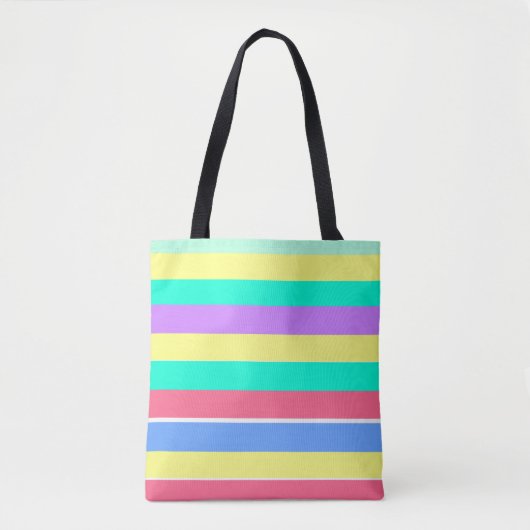 Energizing Spring Pastel Stripes Tote Bag (Voorkant)