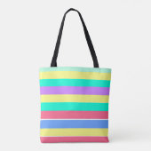 Energizing Spring Pastel Stripes Tote Bag (Achterkant)