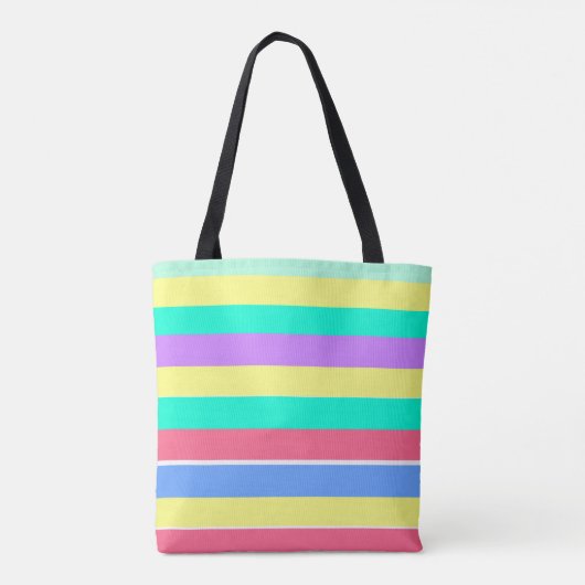 Energizing Spring Pastel Stripes Tote Bag (Achterkant)