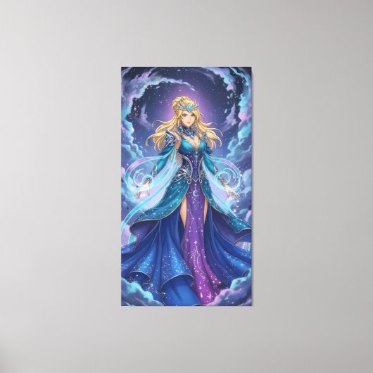 Energy accumulation in anime battle scenes canvas afdruk (Voorkant)