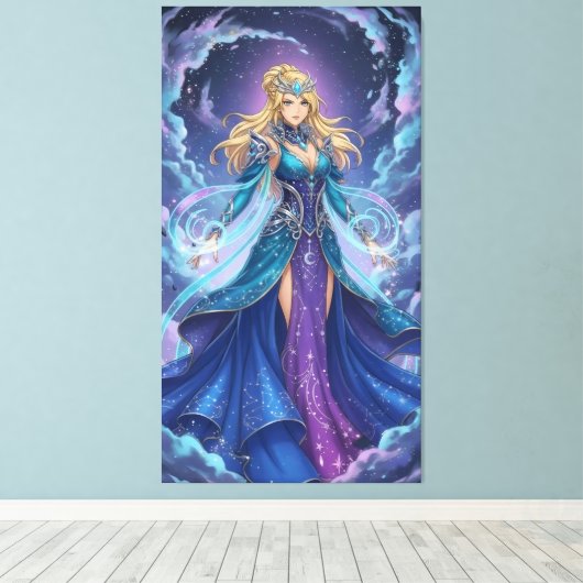 Energy accumulation in anime battle scenes canvas afdruk (Insitu (Houten vloer))