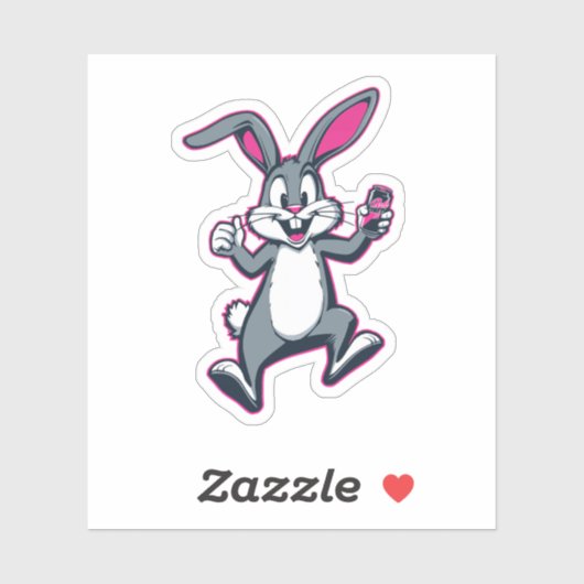 Energy Bunny Sticker – Cute Rabbit Kids Decal (Vel)