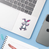 Energy Bunny Sticker – Cute Rabbit Kids Decal (Laptop met iPhone)