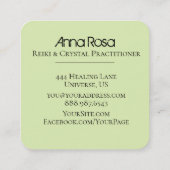 *~* Energy Crystal Healing Yoga Reiki Master Vierkante Visitekaartje (Achterkant)