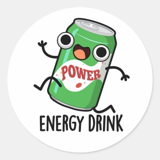 Energy Drink Funny Energetic Drink Pun Ronde Sticker (Voorkant)
