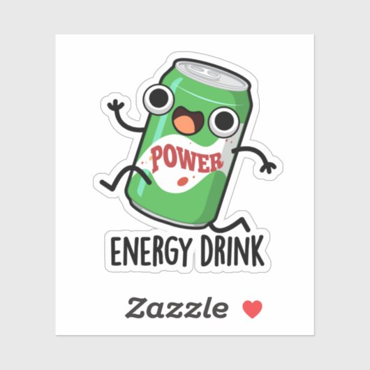 Energy Drink Funny Energetic Drink Pun Sticker (Vel)