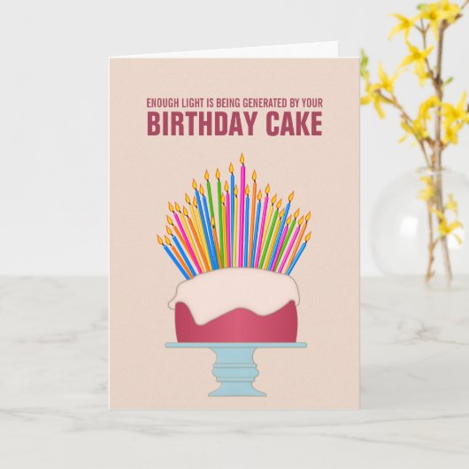 Energy Efficient Birthday Cake Birthday Card Kaart (Gele Bloem)