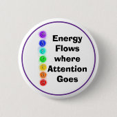 Energy Flows Chakra Alignment Spiritual Awareness Ronde Button 5,7 Cm (Voorkant)