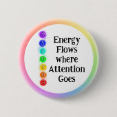 Energy Flows Chakra Alignment Spiritual Awareness Ronde Button 5,7 Cm (Voorkant)