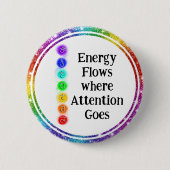 Energy Flows Chakra Alignment Spiritual Awareness Ronde Button 5,7 Cm (Voorkant)