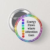 Energy Flows Chakra Alignment Spiritual Awareness Ronde Button 5,7 Cm (Voorkant /achterkant)